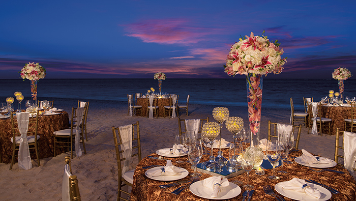 Wedding dinner at the beach