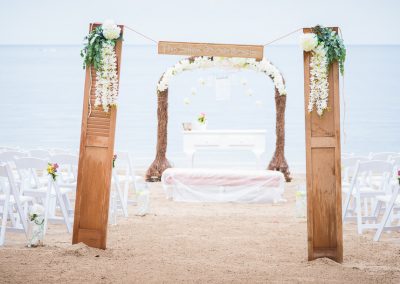 Rustic beach ceremony wedding